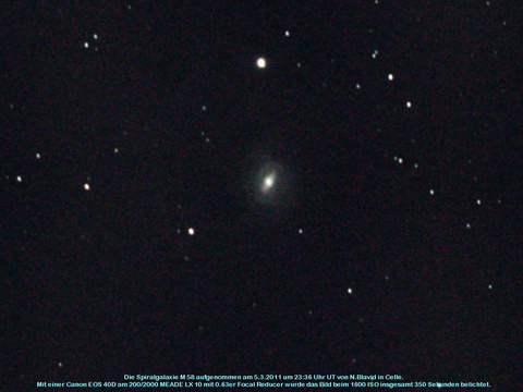 Messier 58 - Spiralgalaxie in der Jungfrau (Virgo)
