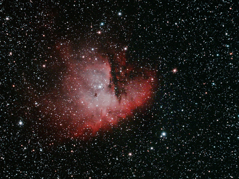 Pacman — Der Pacmannebel (NGC281) am 28.8.2024 aufgenommen von Niels. Teleskop: TS EDT 115 f/7 Refraktor, Kamera: ASI 295 McPro, UHC Filter, Belichtung: 20x240 Sekunden bei Gain 300