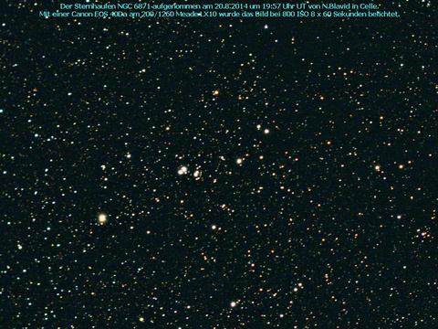 NGC 6871 - ein offener Sternhaufen im Schwan (Cygnus)