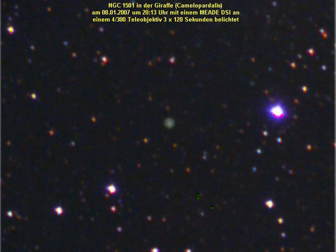 NGC 1501 - ein planetarischer Nebel in der Giraffe (Camelopardalis)