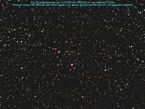 IC 1442 - ein offener Sternhaufen in der Eidechse (Lacerta)