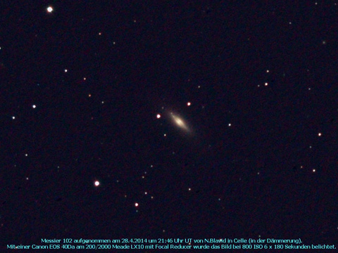 Messier 102 - Spindelgalaxie im Drache (Draco)