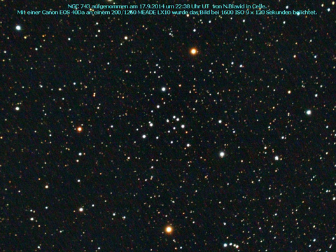 NGC 743 - ein offener Sternhaufen in der Cassiopeia