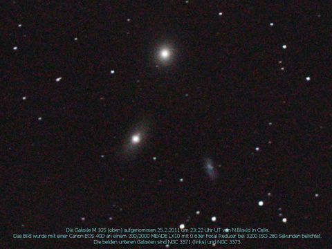 Messier 105 - elliptische Galaxie im Löwe (Leo)