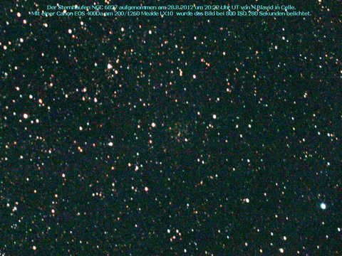 NGC 6827 - ein offener Sternhaufen im Füchschen (Vulpecula)