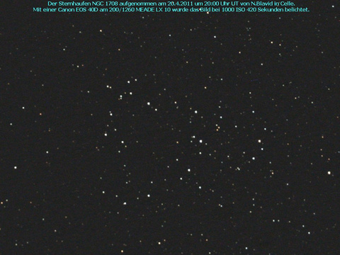 NGC 1708 - ein offener Sternhaufen in der Giraffe (Camelopardalis)