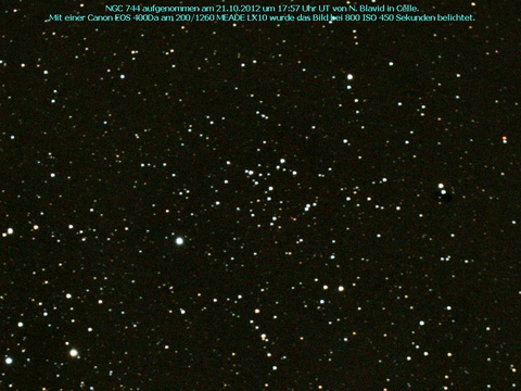 NGC 744 - ein offener Sternhaufen im Perseus