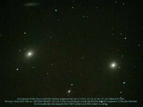 Messier 86 - linsenförmige Galaxie in der Jungfrau (Virgo)