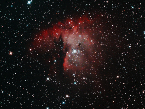 Pacman — Der Pacmannebel NGC 281 am 9.10.2021 aufgenommen von Niels Teleskop: TS 154/1370 RC mit 0,67 Reducer, Kamera: ASI 294 McPro mit UHC-Filter Belichtung: 45 x 150 Sekunden bei Gain 400 und -10 Grad Chiptemperatur