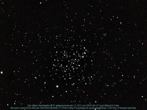 Messier 67 - offener Sternhaufen im Krebs (Cancer)